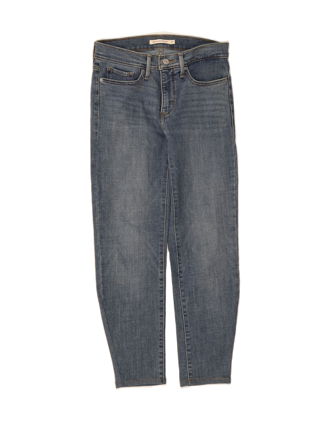 LEVI'S Womens 314 Shaping Straight Jeans W27 L28 Blue Cotton Vintage Levi's and Second-Hand Levi's from Messina Hembry 
