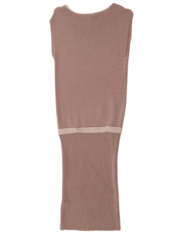 Abito maglione senza maniche da donna Reiss UK 8 Small in viscosa a righe rosa