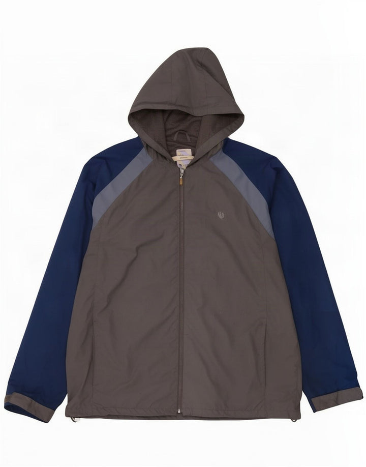 Giacca antipioggia da uomo con cappuccio Fat Face UK 42 XL Poliestere color block grigio