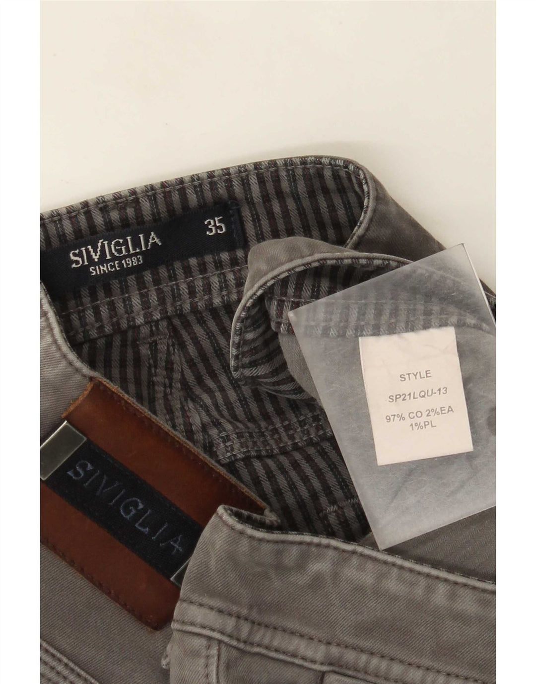 Jeans dritti da uomo SIVIGLIA W35 L30 in cotone grigio
