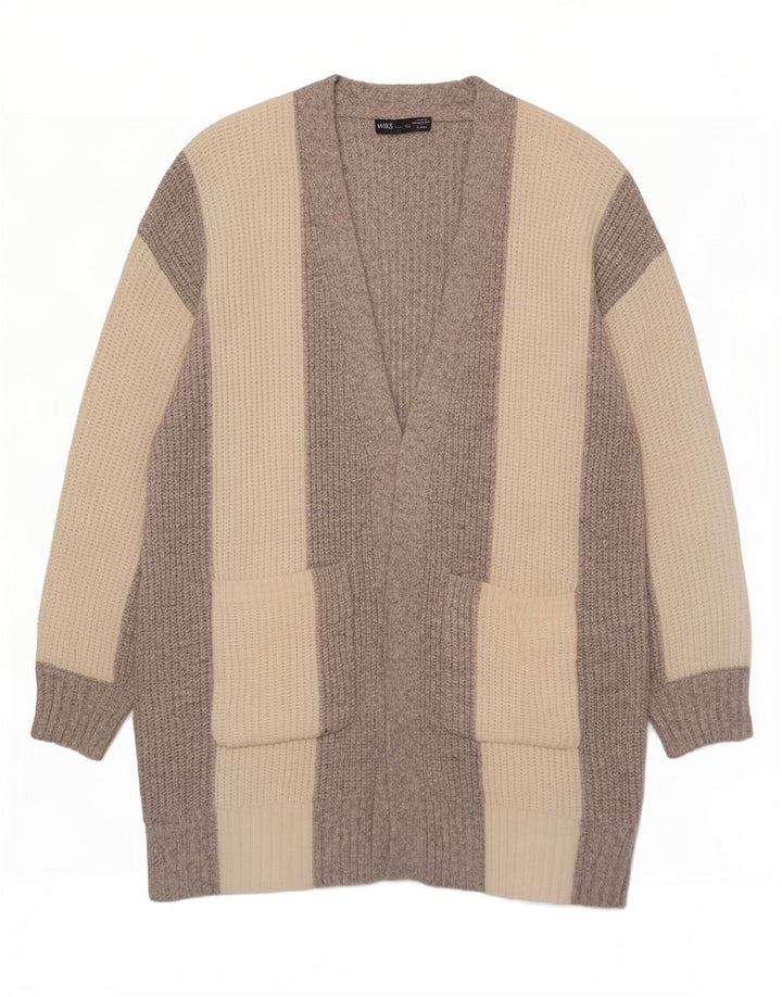 Maglione cardigan lungo da donna Marks & Spencer UK 14 Grigio medio