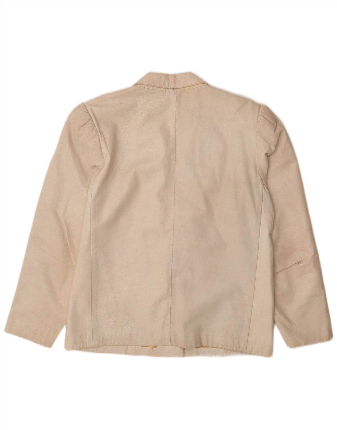 Set gonna vintage in pelle da donna in 2 pezzi UK 12 medio W26 bianco sporco