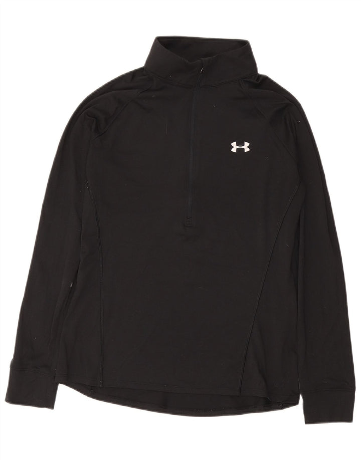 Maglia da tuta pullover con zip da donna UNDER ARMOUR UK 12 media nera