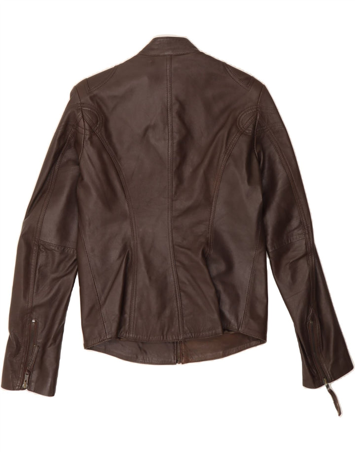 AVIATRIX Girls Leather Jacket 11-12 Years 2XL Brown Leather Vintage Aviatrix and Second-Hand Aviatrix from Messina Hembry 