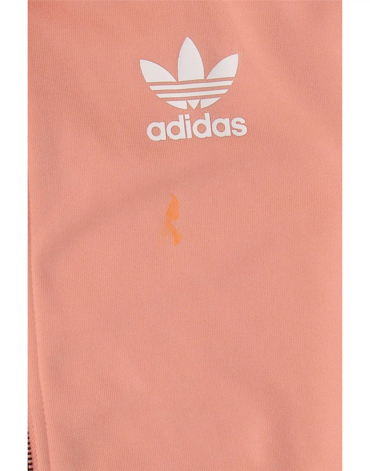 Giacca da ginnastica grafica da donna Adidas UK 6 XS arancione poliestere