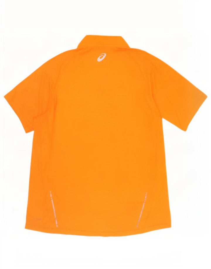 Maglietta Asics da uomo con zip e collo 2XL arancione in poliestere