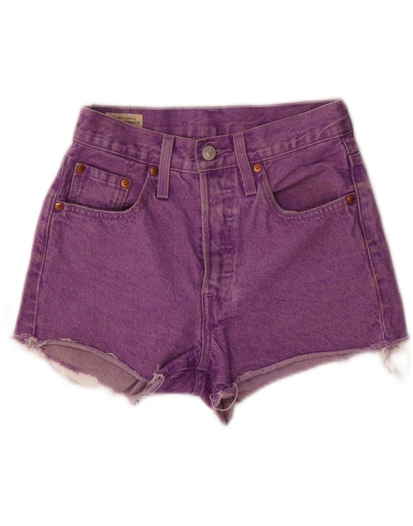 Pantaloncini di jeans Levi's 501 da donna W24 XS cotone viola