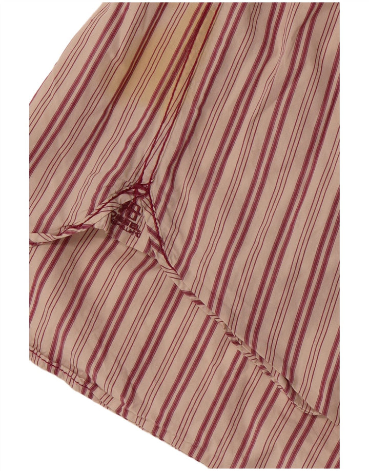 Camicia da uomo a maniche corte Diesel in cotone a righe rosse medie