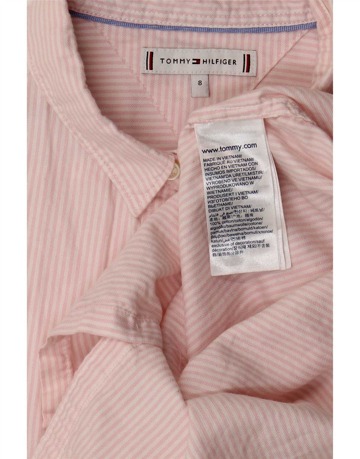 Camicia da donna Tommy Hilfiger US 8 cotone a righe rosa medio