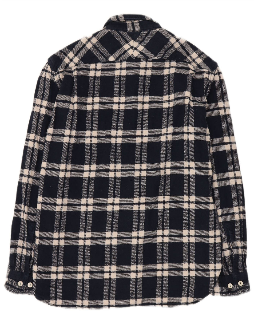 Camicia da uomo in flanella vestibilità ampia French Connection a quadri blu navy medio