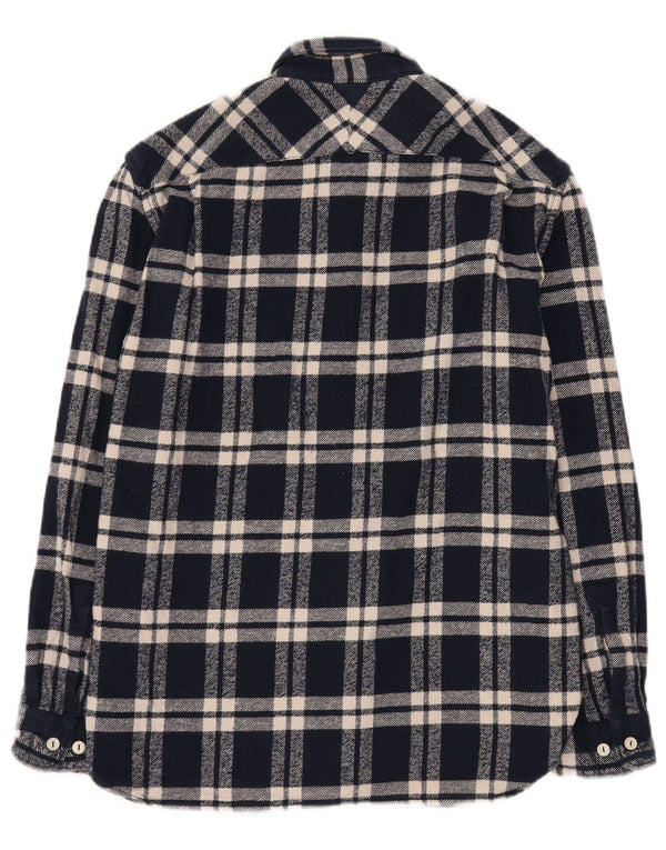 Camicia da uomo in flanella vestibilità ampia French Connection a quadri blu navy medio