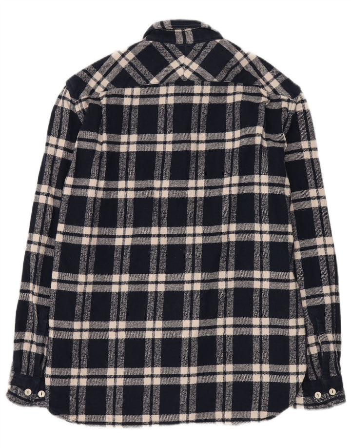 Camicia da uomo in flanella vestibilità ampia French Connection a quadri blu navy medio