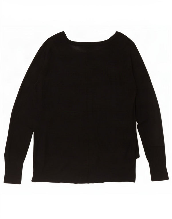 Maglione maglione con scollo a barca da donna Zara UK 16 grande nero