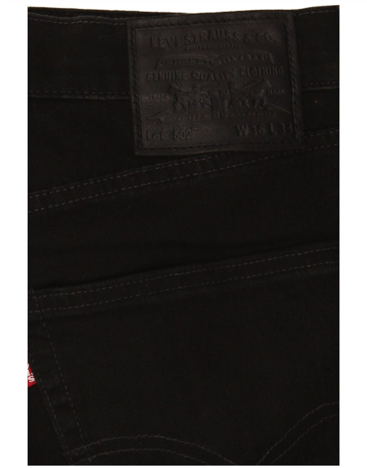 Levi's Uomo 502 Jeans affusolati W36 L29 Cotone Nero