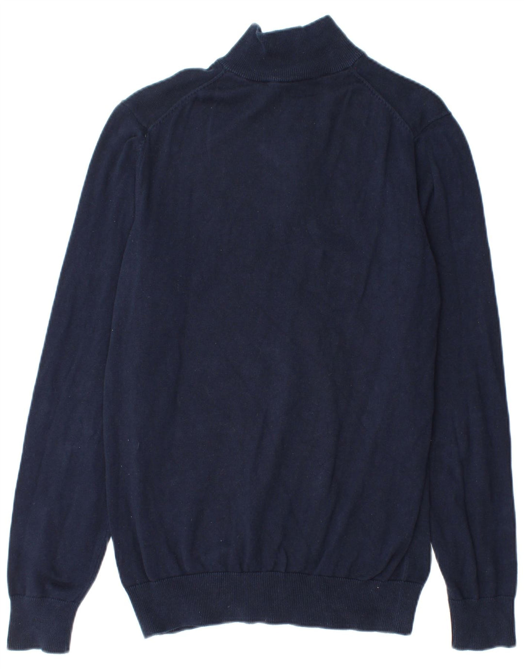 Crew Clothing Maglione da uomo con collo con zip, cotone medio blu navy