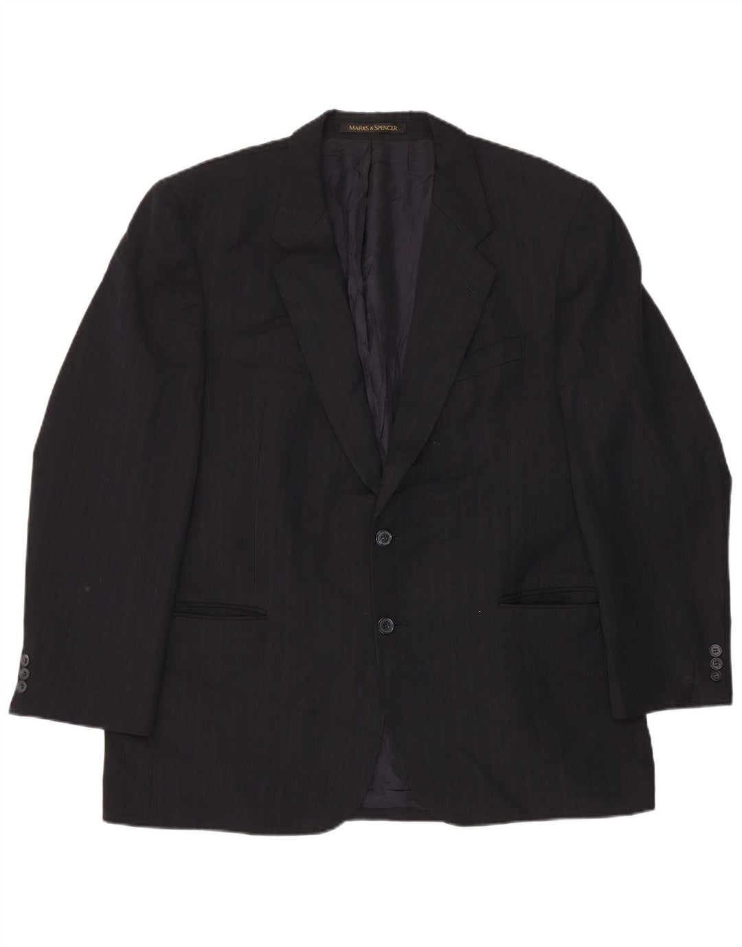 Giacca blazer a 2 bottoni da uomo Marks & Spencer UK 44 2XL Gessato blu navy