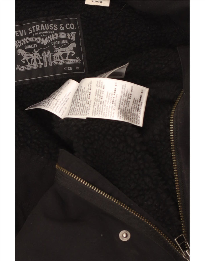 Giacca utility Sherpa da uomo LEVI'S UK 42 XL cotone nero