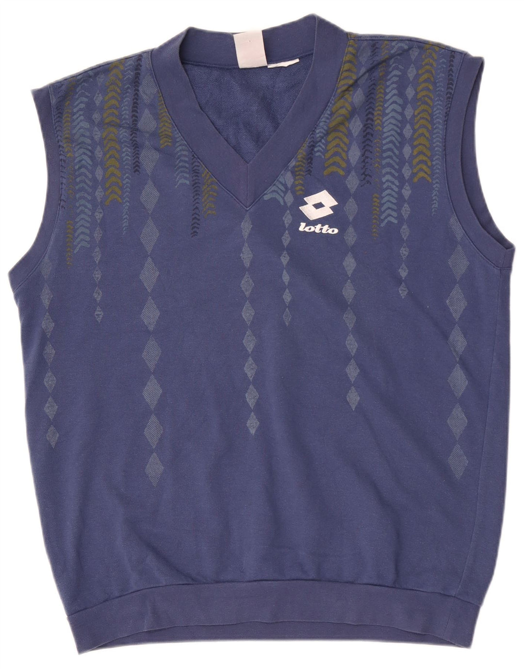 Felpa senza maniche da uomo Lotto Maglione grande blu geometrico