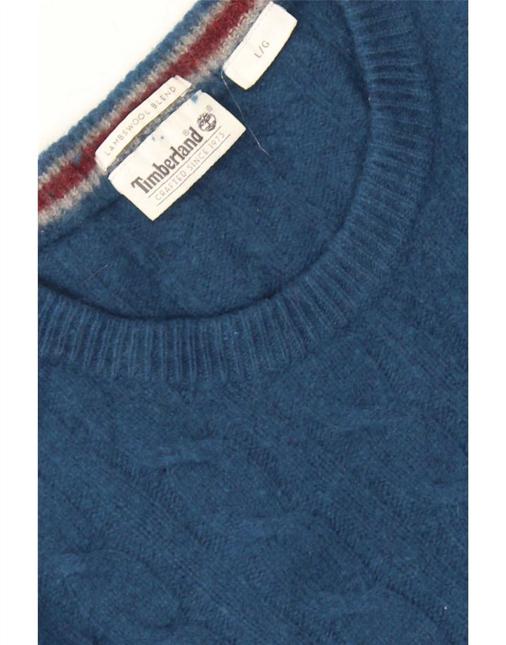 Maglione maglione girocollo da uomo Timberland grande lana d'agnello blu