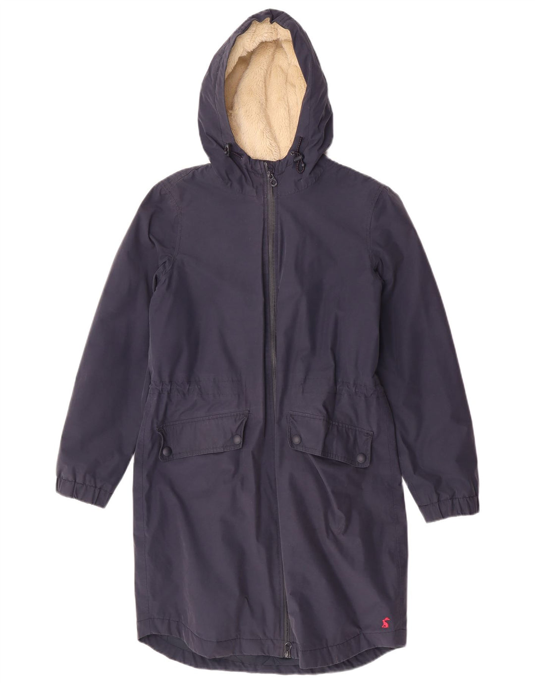 Giacca Parka con cappuccio da donna Joules UK 10 piccola in cotone blu navy