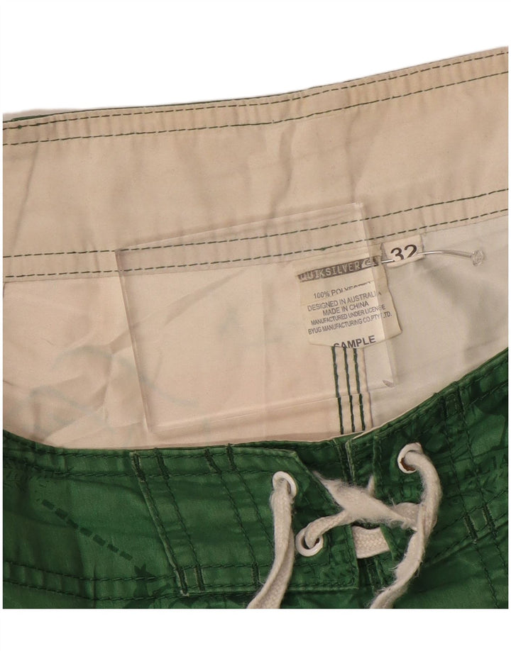 Pantaloncini da bagno grafici da uomo Quiksilver in poliestere a righe verde medio