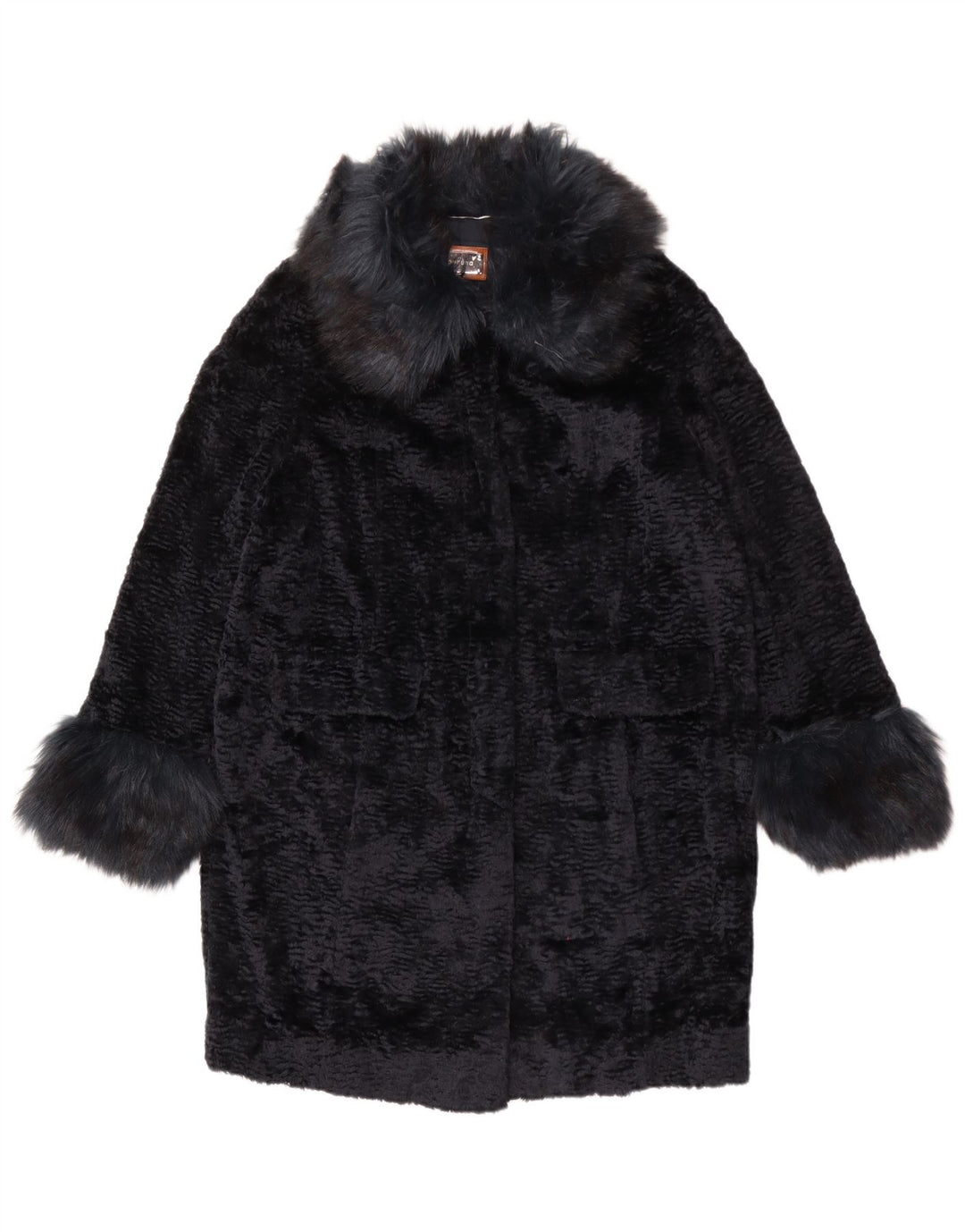 Cappotto oversize in pelliccia sintetica Marks & Spencer da donna UK 14 grande blu navy