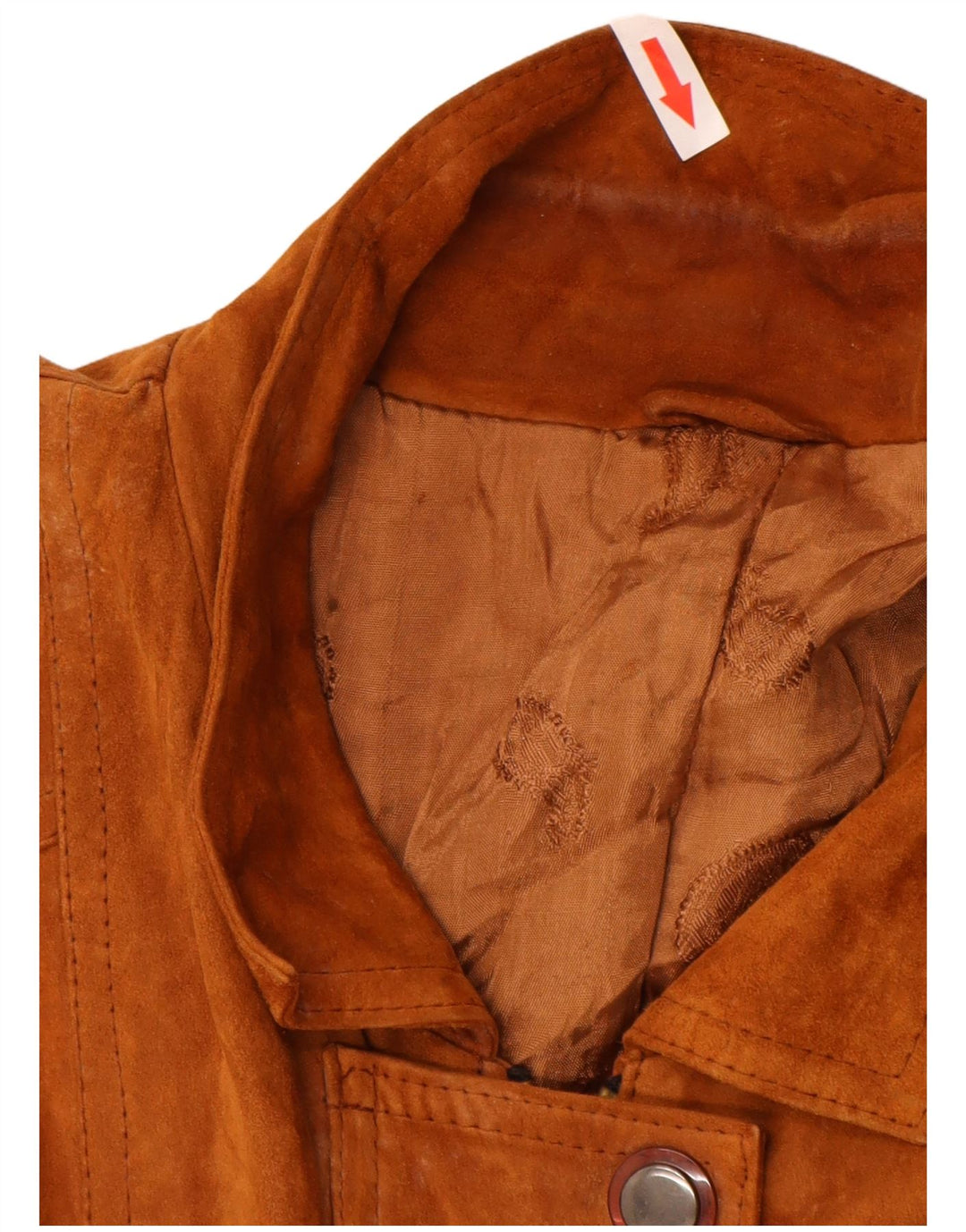 Soprabito vintage da donna in pelle scamosciata UK 16 grande marrone