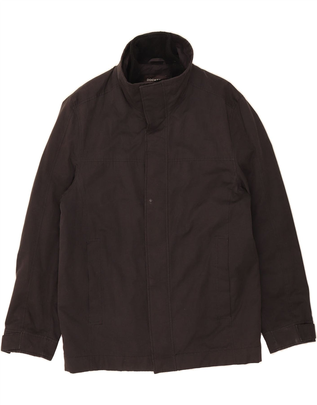 DOCKERS Mens Windbreaker Jacket UK 38 Medium Black Polyester Vintage Dockers and Second-Hand Dockers from Messina Hembry 