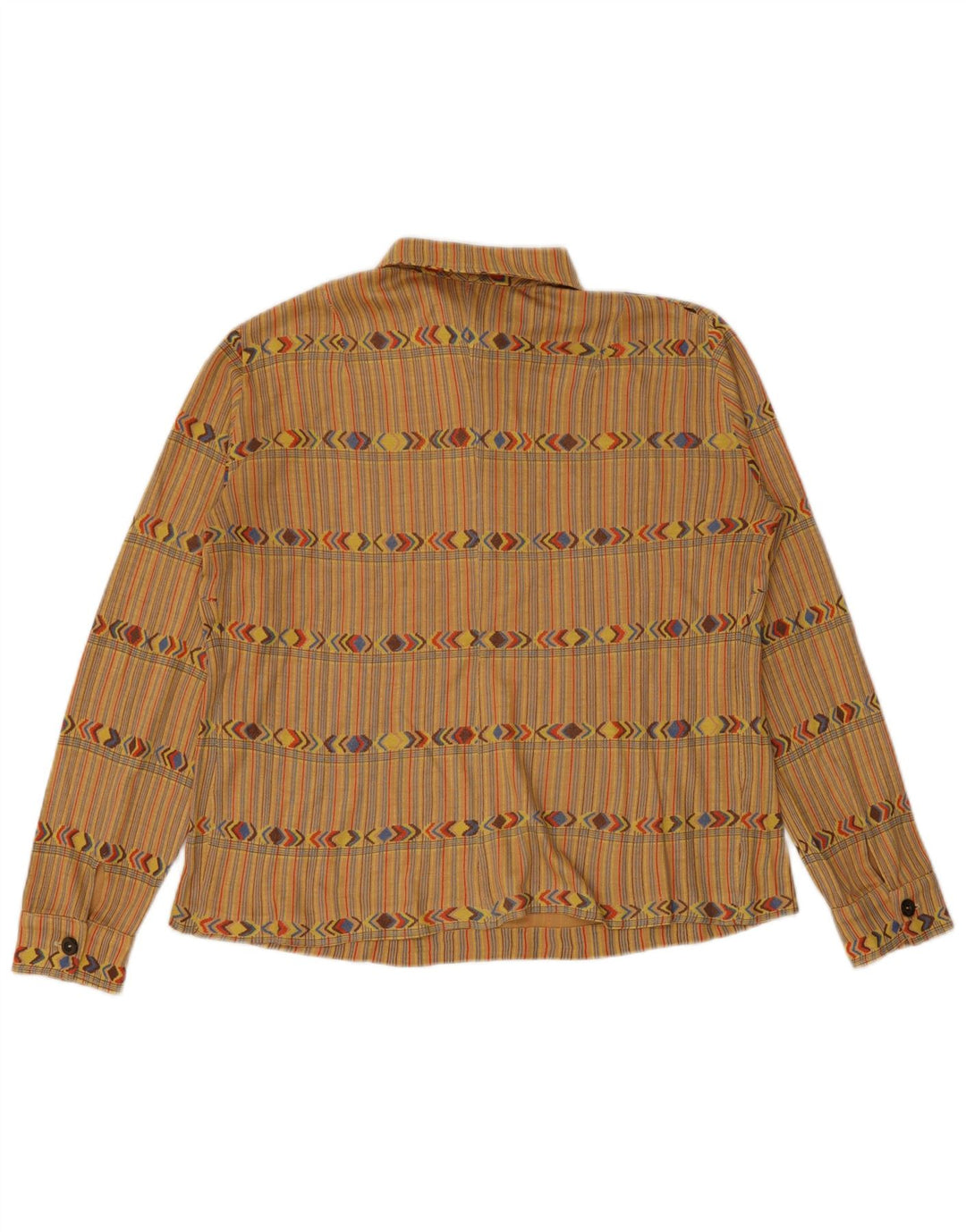 Camicia pullover vintage da donna UK 12 a righe beige medio