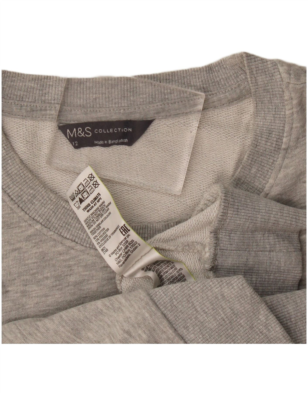 Felpa da donna Marks & Spencer UK 12 Cotone grigio medio