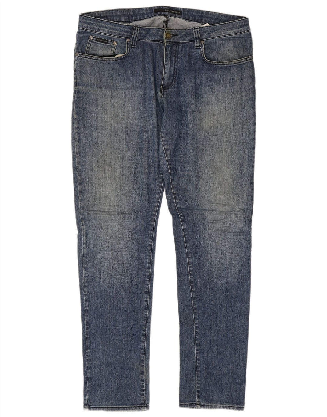 Jeans slim da uomo Calvin Klein W34 L34 cotone blu