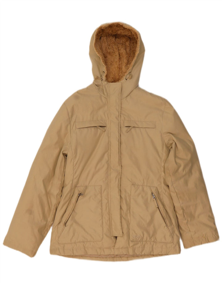 Giacca a vento con cappuccio da donna Fila UK 12 Poliestere beige medio