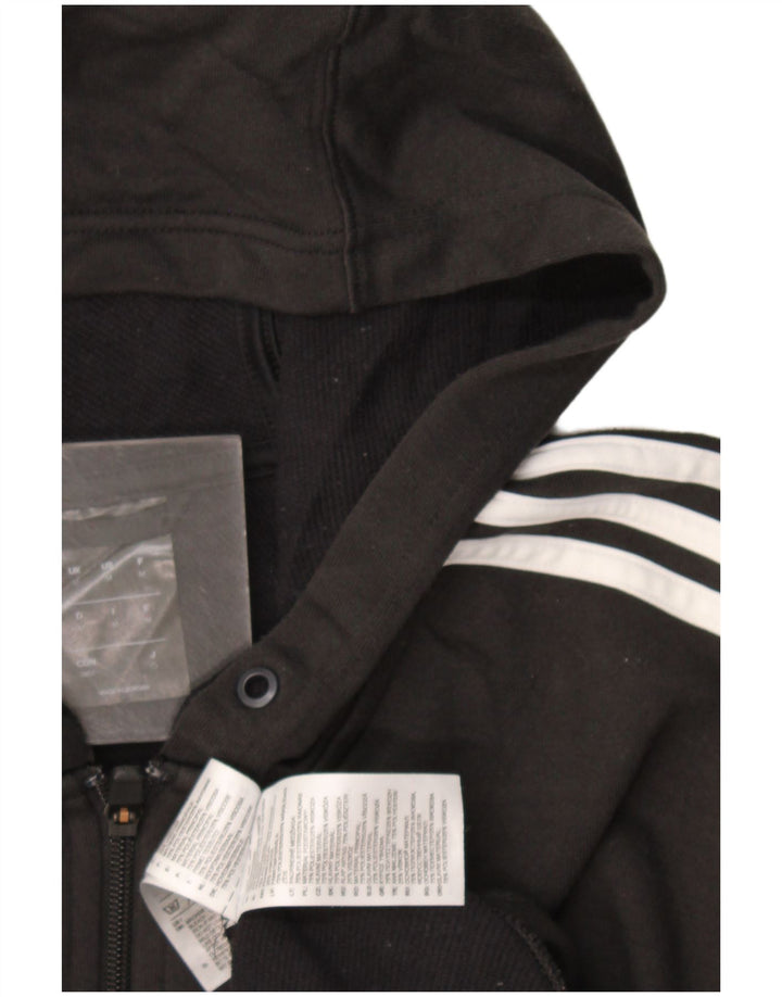 Maglione con cappuccio e zip Adidas Climalite da uomo, poliestere color block medio nero