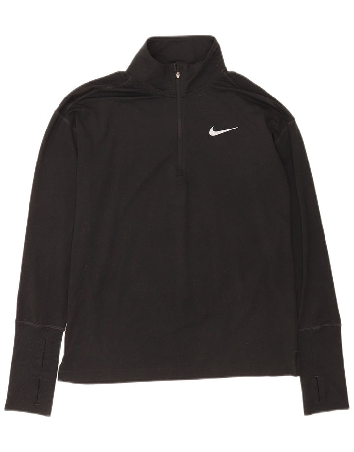 Top Nike da uomo Dri Fit con zip e collo a maniche lunghe XS nera