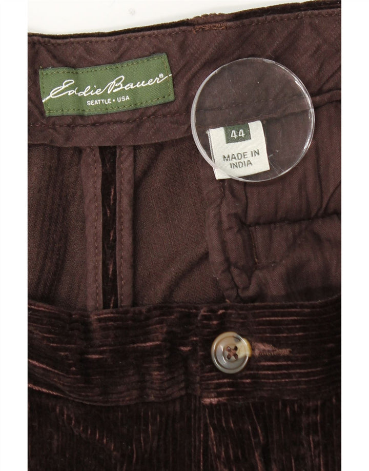 EDDIE BAUER Pantaloni da uomo in velluto a coste con picchetti W44 L30 cotone marrone