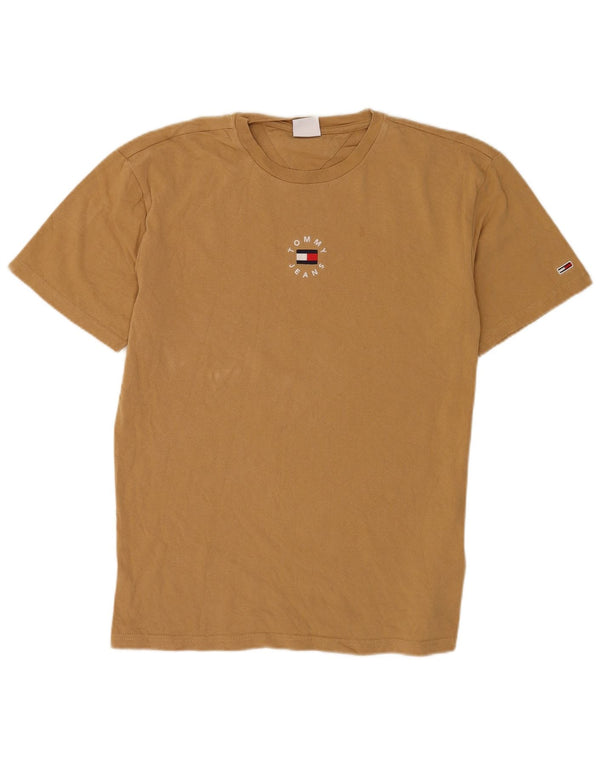 T-shirt da uomo Tommy Hilfiger Top piccola in cotone marrone