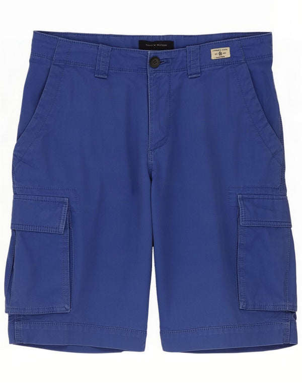 Tommy Hilfiger Mens Cargo Shorts Medium W33 Blue Cotton