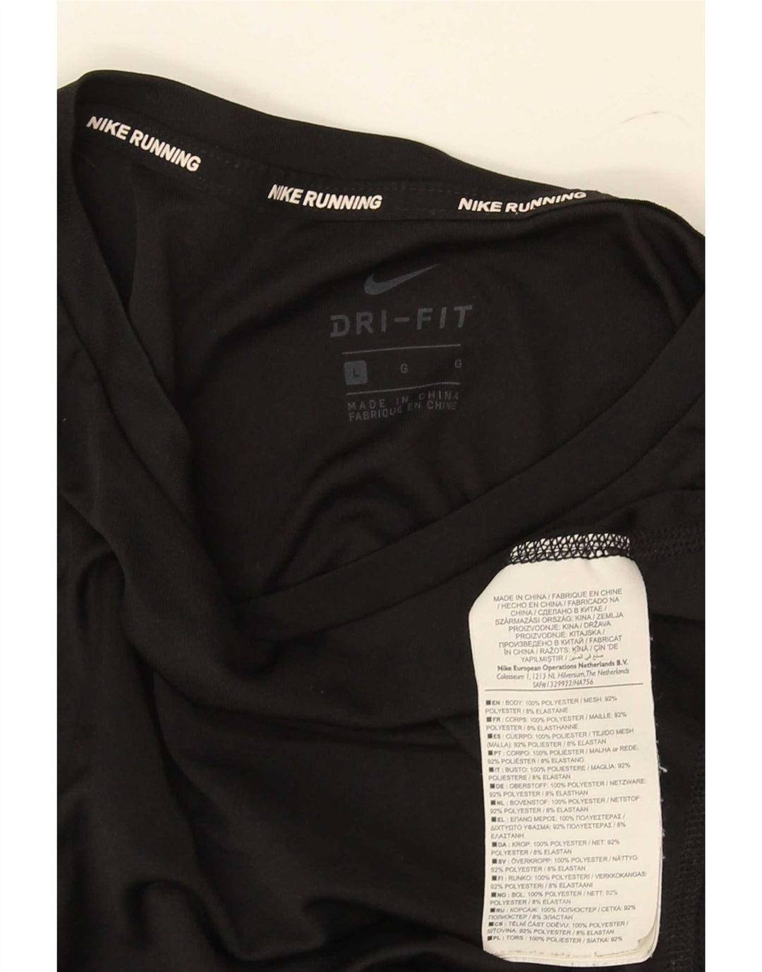 T-shirt da donna Nike Dri Fit Top UK 16 grande poliestere nero