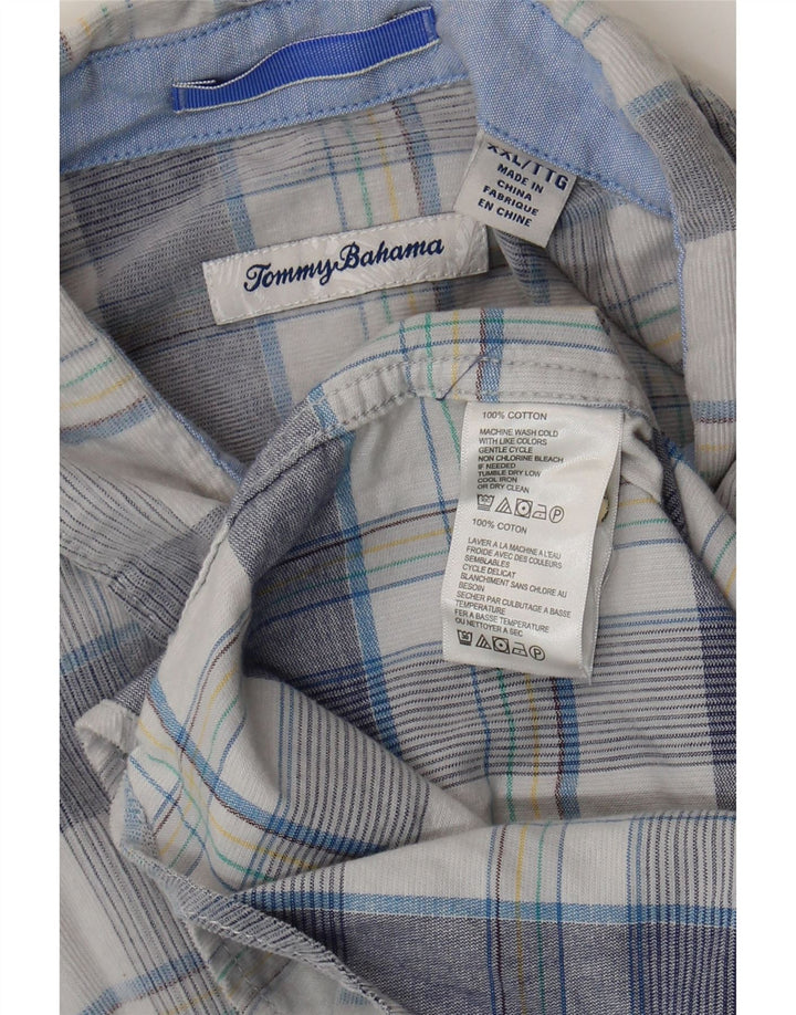 Camicia da uomo Tommy Bahama 2XL in cotone a quadri blu