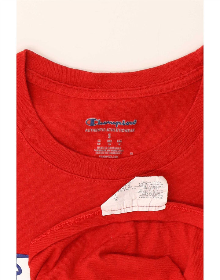 T-shirt grafica da uomo Champion Top piccola in cotone rosso