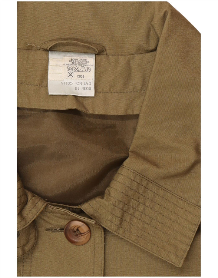 Trench lungo oversize da donna CLASSIC UK 16 grande poliestere kaki