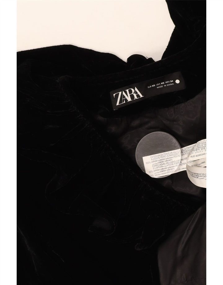 Giacca blazer in velluto da donna ZARA UK 6 XS poliestere nero