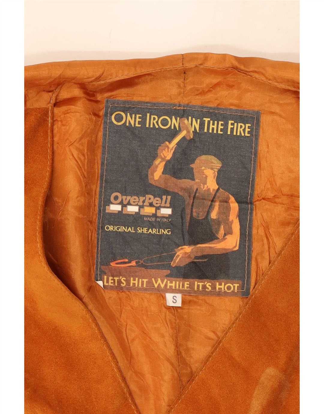 Gilet vintage da uomo in pelle scamosciata piccolo marrone