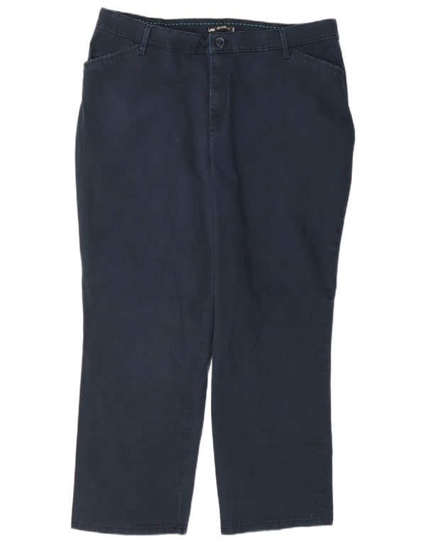 Pantaloni casual da donna Lee dalla vestibilità rilassata US 18 2XL W38 L28 Cotone blu navy