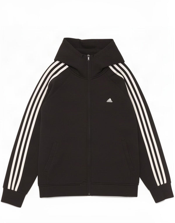 Maglione con cappuccio e zip Adidas Climalite da donna UK 16/18 Large Nero Poliestere