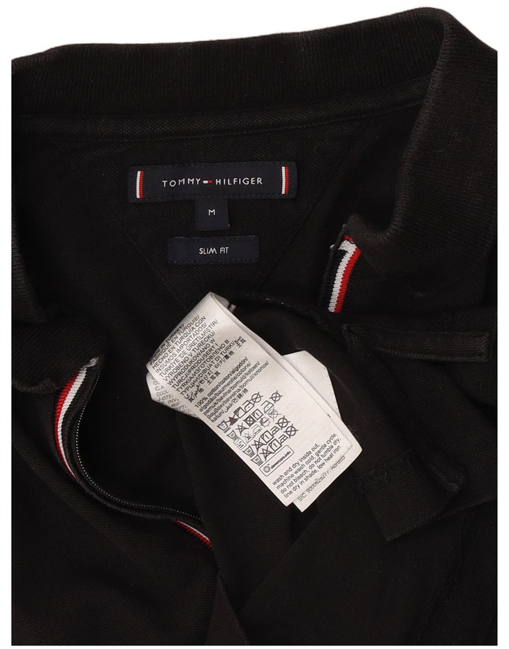 Polo da uomo slim fit Tommy Hilfiger in cotone nero medio