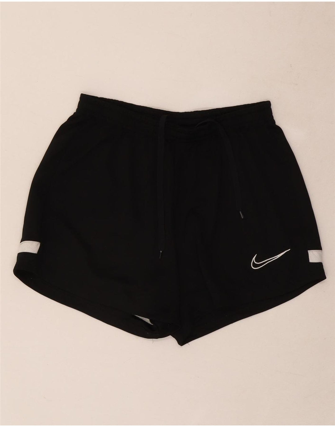 Pantaloncini sportivi Nike Dri Fit da donna UK 8 Small Nero Colourblock Poliestere