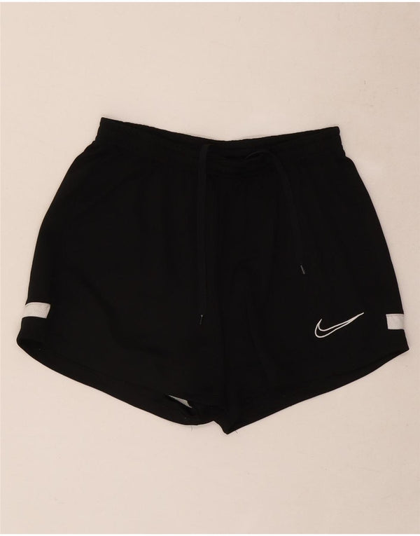 Pantaloncini sportivi Nike Dri Fit da donna UK 8 Small Nero Colourblock Poliestere