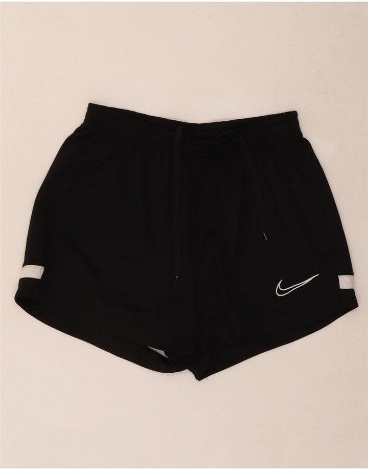 Pantaloncini sportivi Nike Dri Fit da donna UK 8 Small Nero Colourblock Poliestere