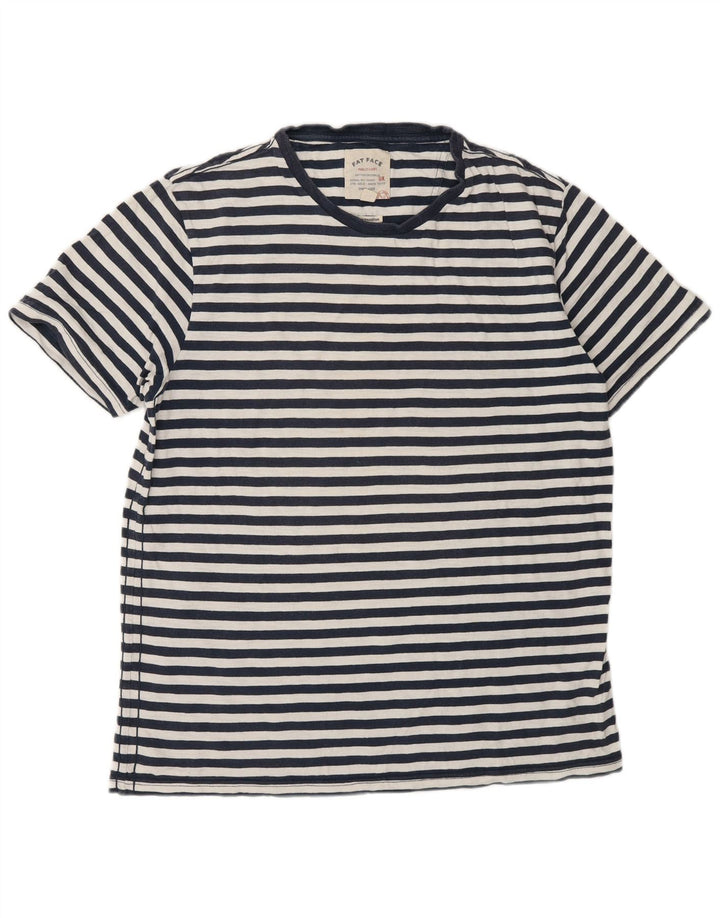 T-shirt da uomo Fat Face Top in cotone gessato medio blu navy